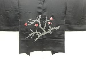 枝花模様刺繍一つ紋絵羽織